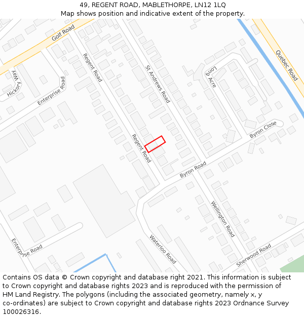 49, REGENT ROAD, MABLETHORPE, LN12 1LQ: Location map and indicative extent of plot