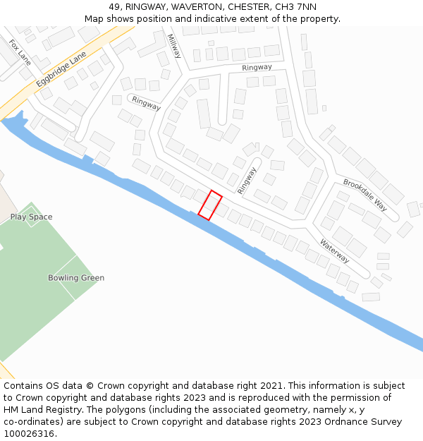 49, RINGWAY, WAVERTON, CHESTER, CH3 7NN: Location map and indicative extent of plot