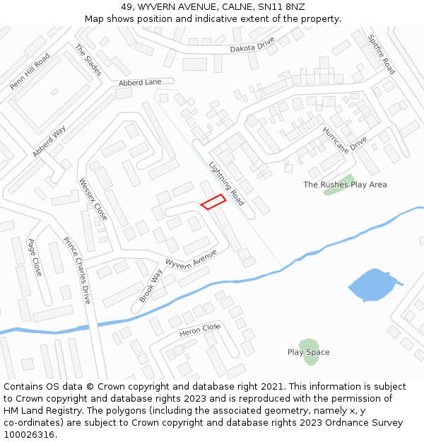 49, WYVERN AVENUE, CALNE, SN11 8NZ: Location map and indicative extent of plot