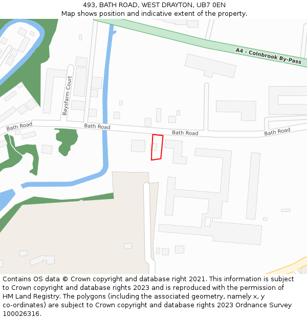 493, BATH ROAD, WEST DRAYTON, UB7 0EN: Location map and indicative extent of plot