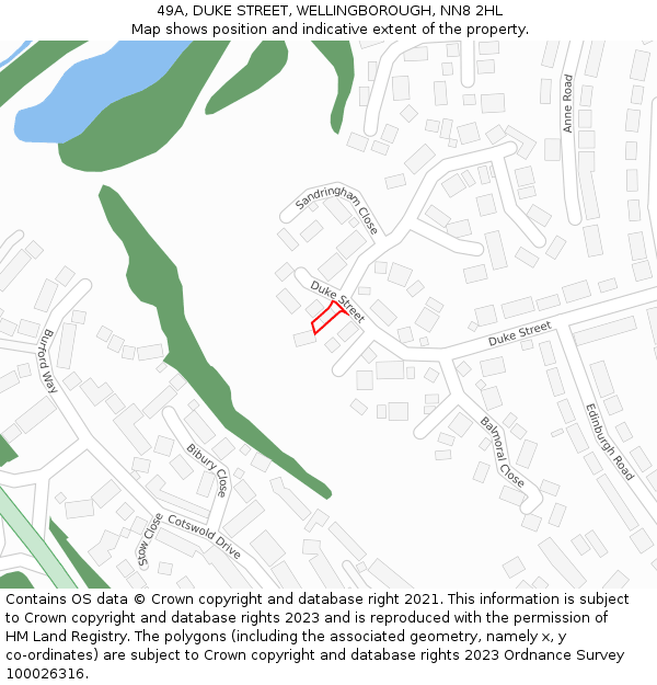 49A, DUKE STREET, WELLINGBOROUGH, NN8 2HL: Location map and indicative extent of plot