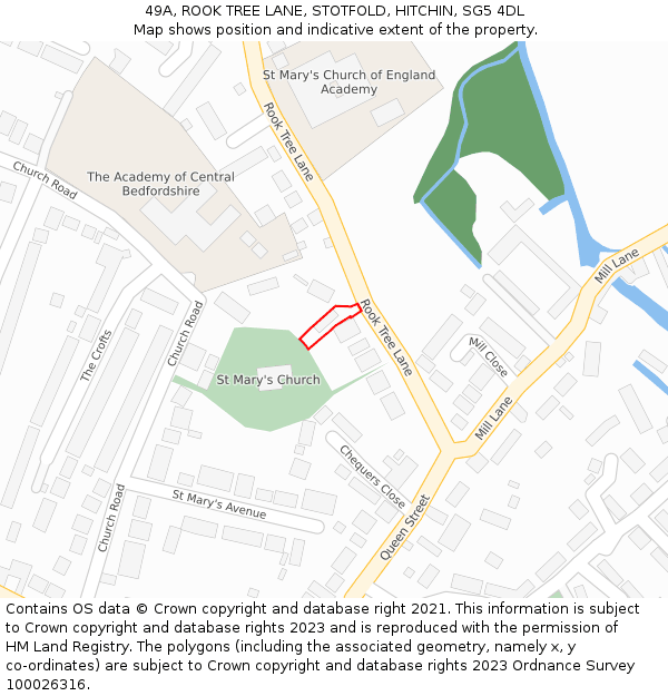 49A, ROOK TREE LANE, STOTFOLD, HITCHIN, SG5 4DL: Location map and indicative extent of plot