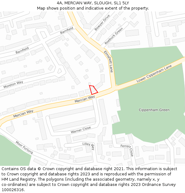 4A, MERCIAN WAY, SLOUGH, SL1 5LY: Location map and indicative extent of plot