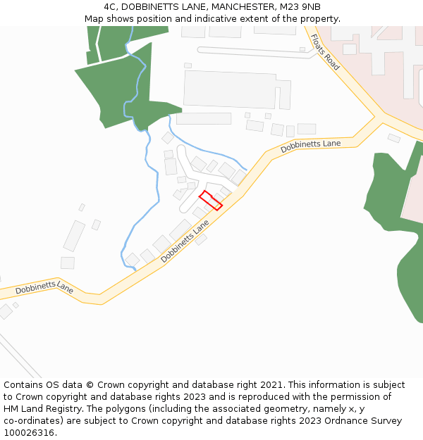 4C, DOBBINETTS LANE, MANCHESTER, M23 9NB: Location map and indicative extent of plot