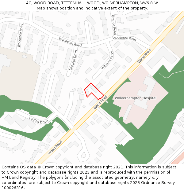 4C, WOOD ROAD, TETTENHALL WOOD, WOLVERHAMPTON, WV6 8LW: Location map and indicative extent of plot