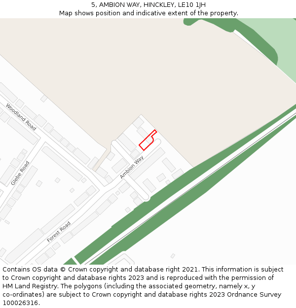 5, AMBION WAY, HINCKLEY, LE10 1JH: Location map and indicative extent of plot
