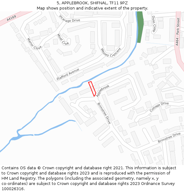 5, APPLEBROOK, SHIFNAL, TF11 9PZ: Location map and indicative extent of plot