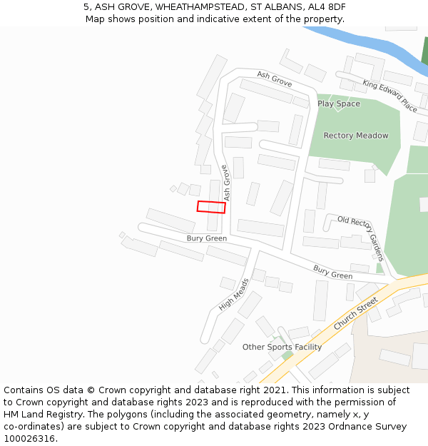 5, ASH GROVE, WHEATHAMPSTEAD, ST ALBANS, AL4 8DF: Location map and indicative extent of plot