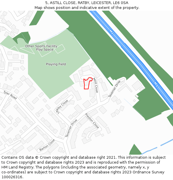 5, ASTILL CLOSE, RATBY, LEICESTER, LE6 0SA: Location map and indicative extent of plot