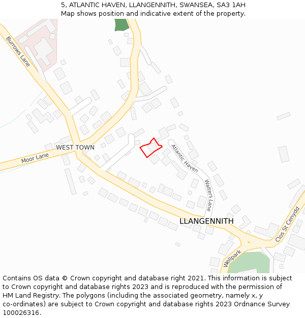 5, ATLANTIC HAVEN, LLANGENNITH, SWANSEA, SA3 1AH: Location map and indicative extent of plot