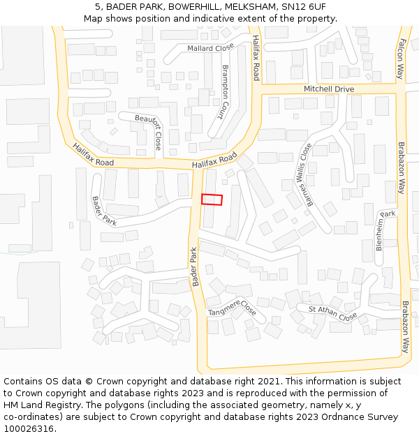5, BADER PARK, BOWERHILL, MELKSHAM, SN12 6UF: Location map and indicative extent of plot