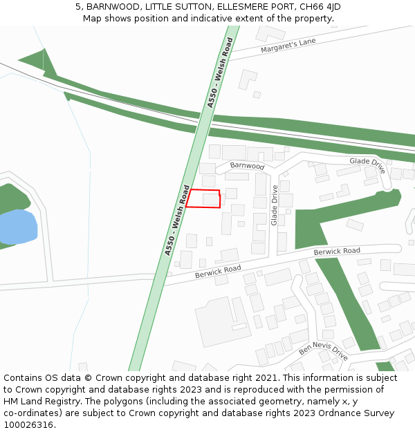 5, BARNWOOD, LITTLE SUTTON, ELLESMERE PORT, CH66 4JD: Location map and indicative extent of plot