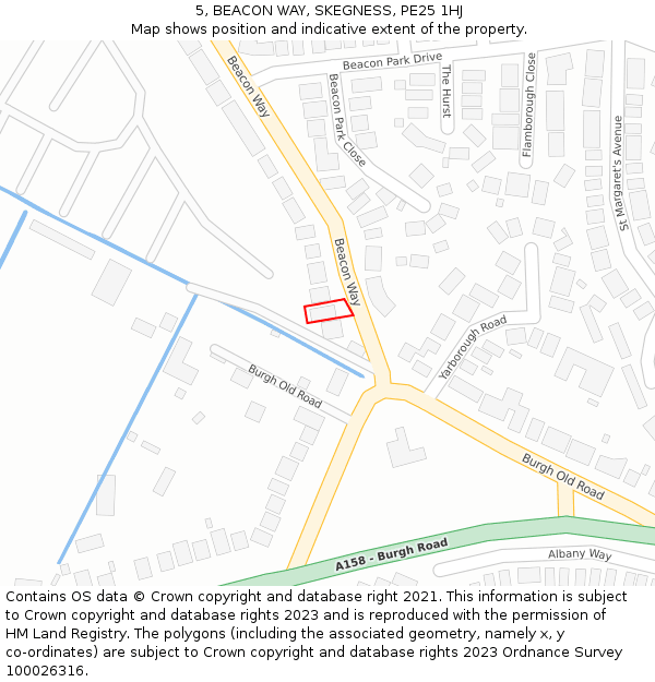 5, BEACON WAY, SKEGNESS, PE25 1HJ: Location map and indicative extent of plot