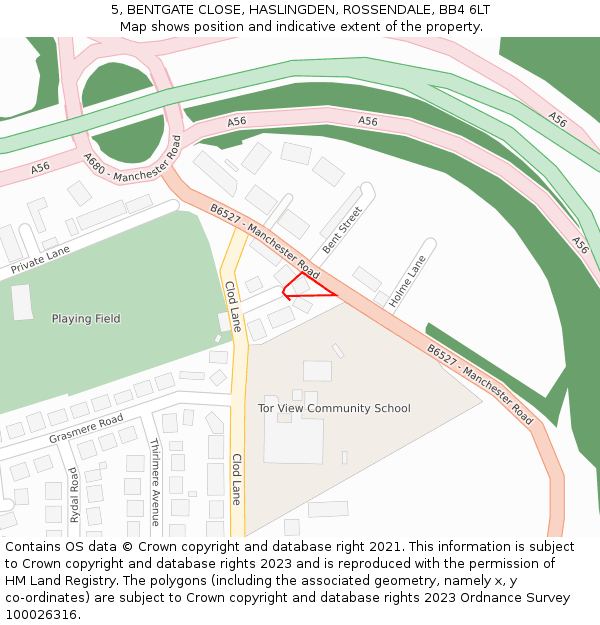 5, BENTGATE CLOSE, HASLINGDEN, ROSSENDALE, BB4 6LT: Location map and indicative extent of plot