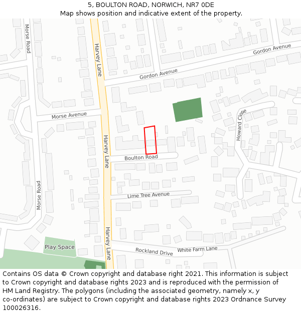 5, BOULTON ROAD, NORWICH, NR7 0DE: Location map and indicative extent of plot