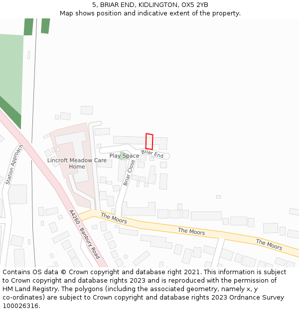 5, BRIAR END, KIDLINGTON, OX5 2YB: Location map and indicative extent of plot