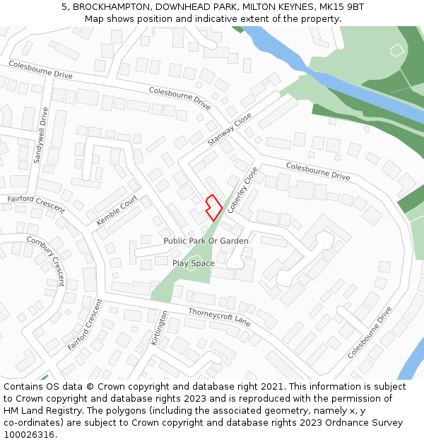 5, BROCKHAMPTON, DOWNHEAD PARK, MILTON KEYNES, MK15 9BT: Location map and indicative extent of plot