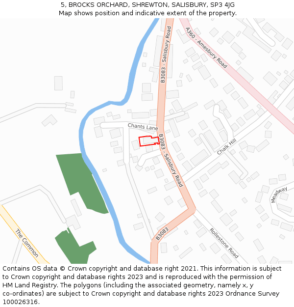 5, BROCKS ORCHARD, SHREWTON, SALISBURY, SP3 4JG: Location map and indicative extent of plot