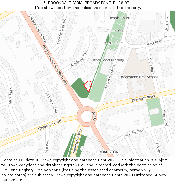 5, BROOKDALE FARM, BROADSTONE, BH18 9BH: Location map and indicative extent of plot