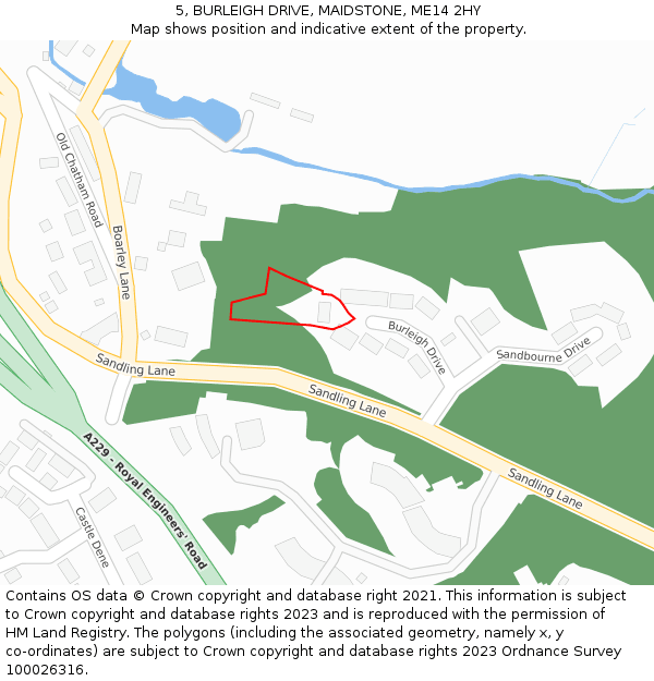 5, BURLEIGH DRIVE, MAIDSTONE, ME14 2HY: Location map and indicative extent of plot