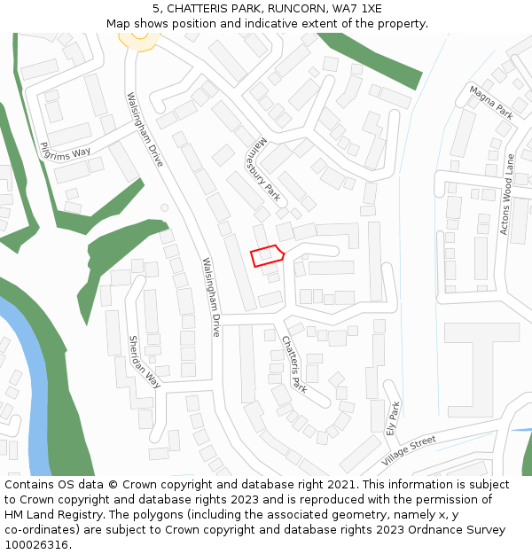 5, CHATTERIS PARK, RUNCORN, WA7 1XE: Location map and indicative extent of plot