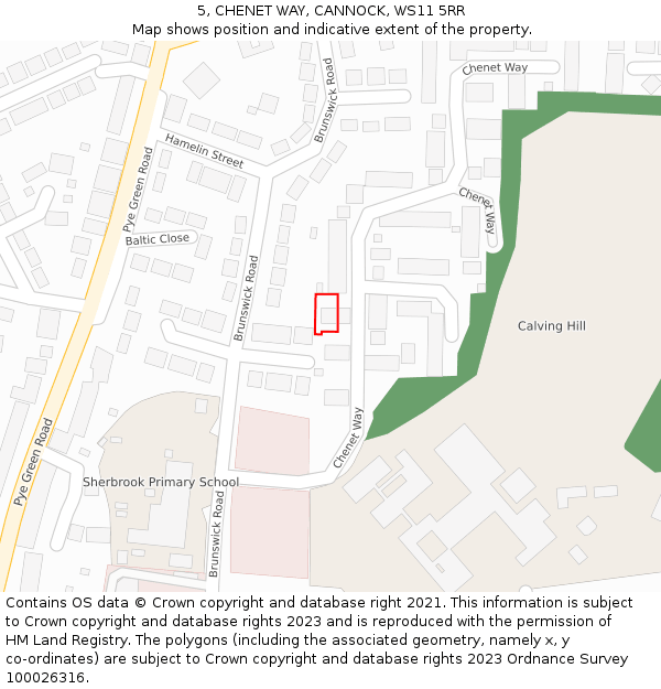 5, CHENET WAY, CANNOCK, WS11 5RR: Location map and indicative extent of plot