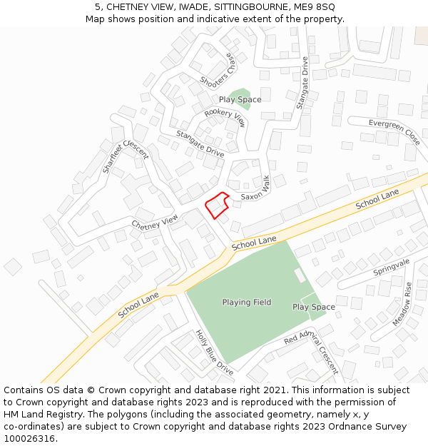 5, CHETNEY VIEW, IWADE, SITTINGBOURNE, ME9 8SQ: Location map and indicative extent of plot