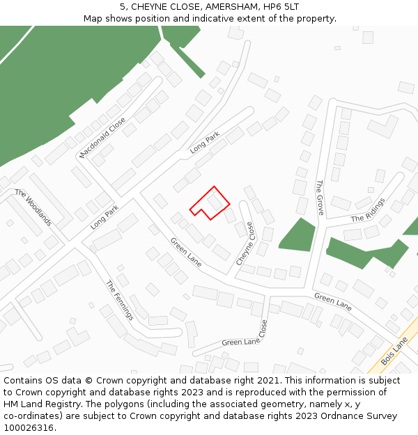 5, CHEYNE CLOSE, AMERSHAM, HP6 5LT: Location map and indicative extent of plot