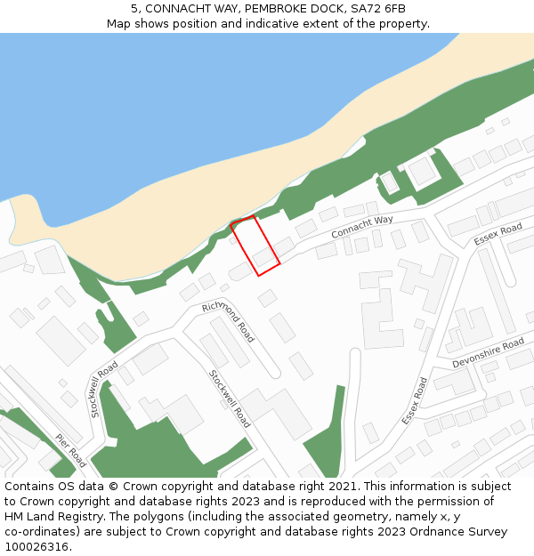 5, CONNACHT WAY, PEMBROKE DOCK, SA72 6FB: Location map and indicative extent of plot
