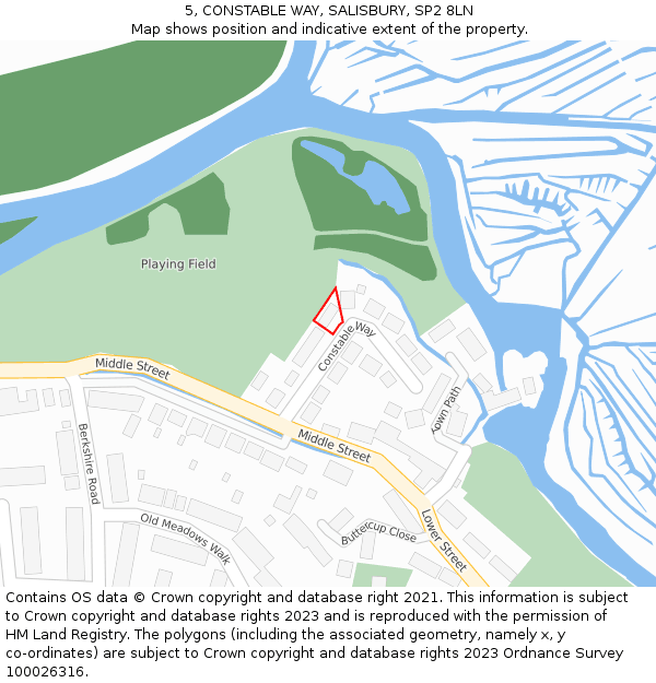 5, CONSTABLE WAY, SALISBURY, SP2 8LN: Location map and indicative extent of plot