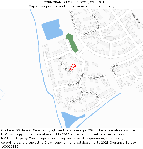 5, CORMORANT CLOSE, DIDCOT, OX11 6JH: Location map and indicative extent of plot