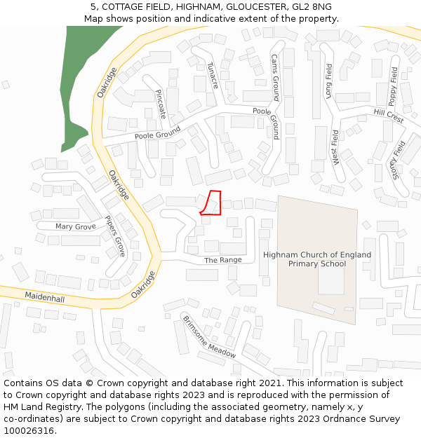 5, COTTAGE FIELD, HIGHNAM, GLOUCESTER, GL2 8NG: Location map and indicative extent of plot