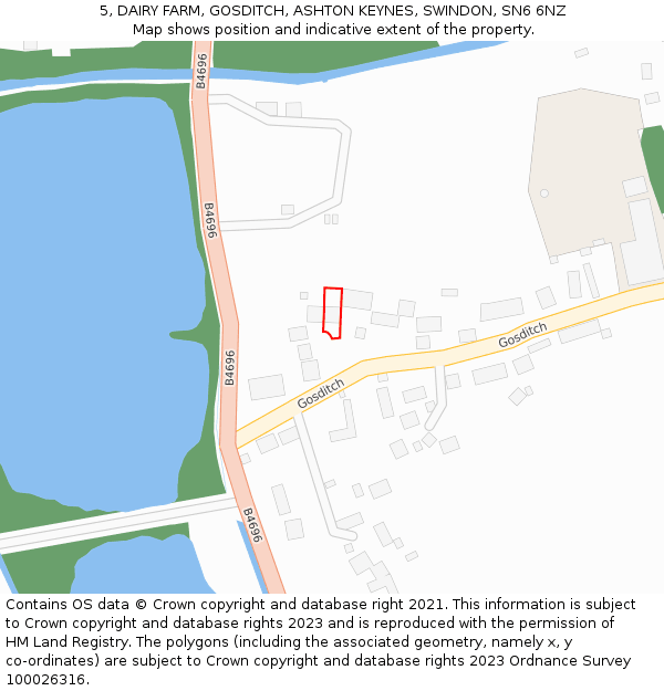 5, DAIRY FARM, GOSDITCH, ASHTON KEYNES, SWINDON, SN6 6NZ: Location map and indicative extent of plot