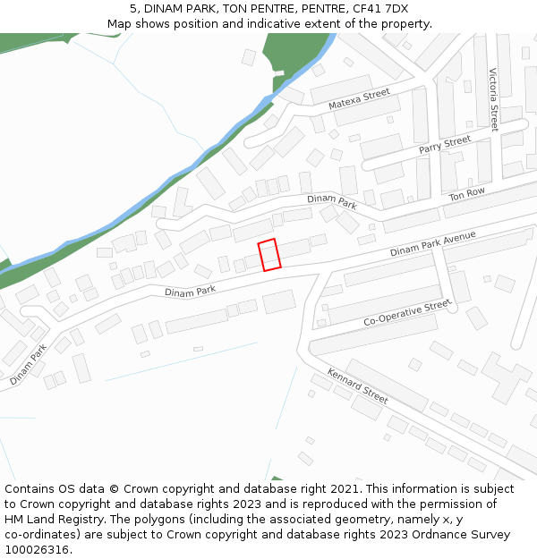 5, DINAM PARK, TON PENTRE, PENTRE, CF41 7DX: Location map and indicative extent of plot