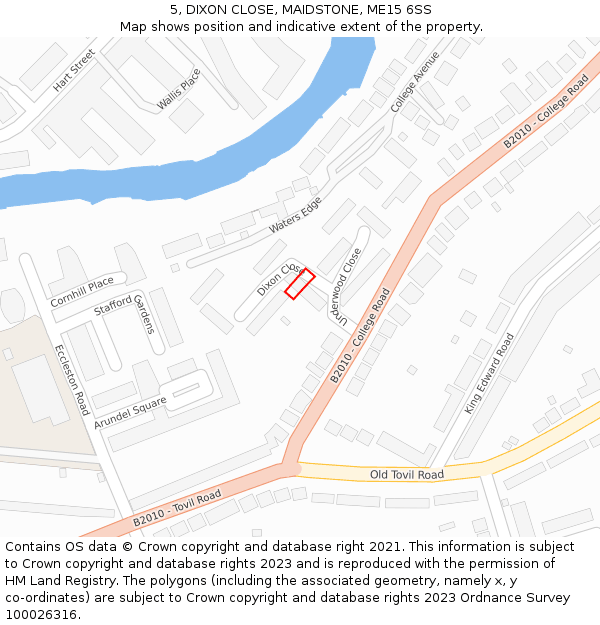 5, DIXON CLOSE, MAIDSTONE, ME15 6SS: Location map and indicative extent of plot