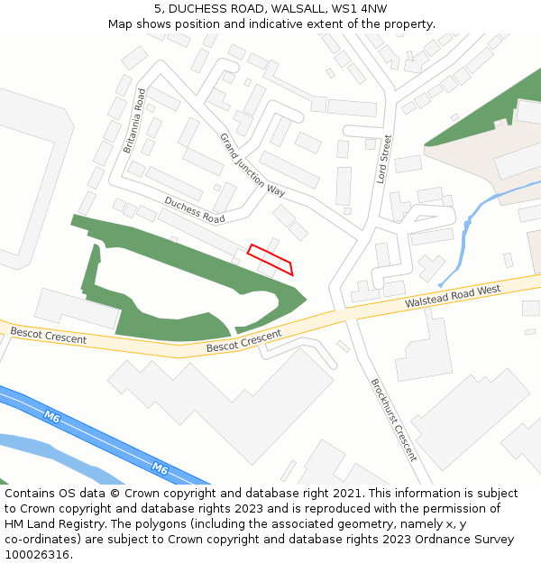 5, DUCHESS ROAD, WALSALL, WS1 4NW: Location map and indicative extent of plot