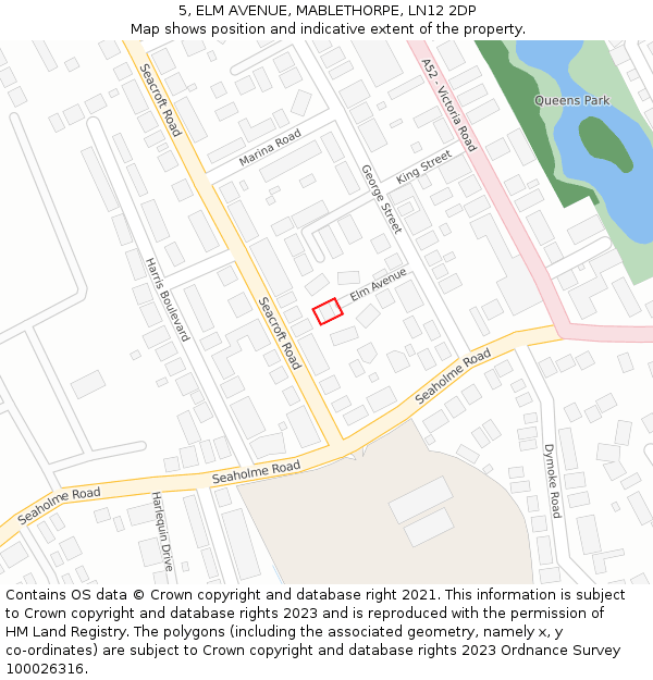 5, ELM AVENUE, MABLETHORPE, LN12 2DP: Location map and indicative extent of plot