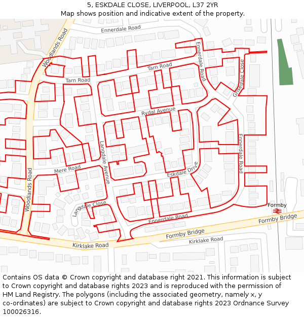 5, ESKDALE CLOSE, LIVERPOOL, L37 2YR: Location map and indicative extent of plot