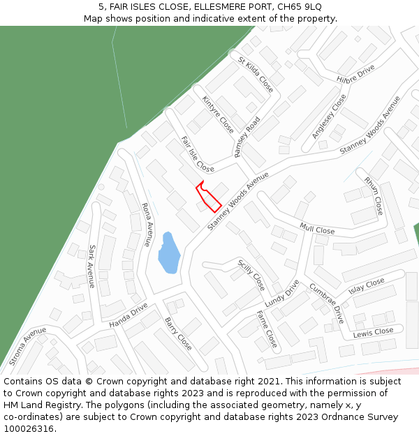 5, FAIR ISLES CLOSE, ELLESMERE PORT, CH65 9LQ: Location map and indicative extent of plot
