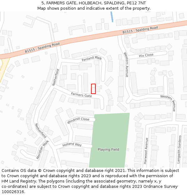 5, FARMERS GATE, HOLBEACH, SPALDING, PE12 7NT: Location map and indicative extent of plot