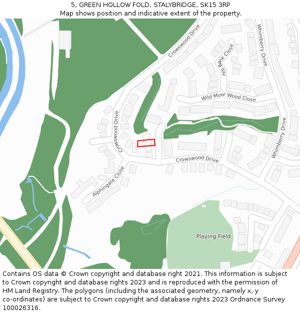 5, GREEN HOLLOW FOLD, STALYBRIDGE, SK15 3RP: Location map and indicative extent of plot