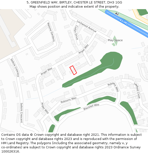 5, GREENFIELD WAY, BIRTLEY, CHESTER LE STREET, DH3 1GG: Location map and indicative extent of plot