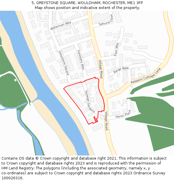 5, GREYSTONE SQUARE, WOULDHAM, ROCHESTER, ME1 3FP: Location map and indicative extent of plot