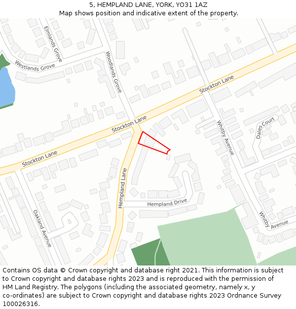 5, HEMPLAND LANE, YORK, YO31 1AZ: Location map and indicative extent of plot