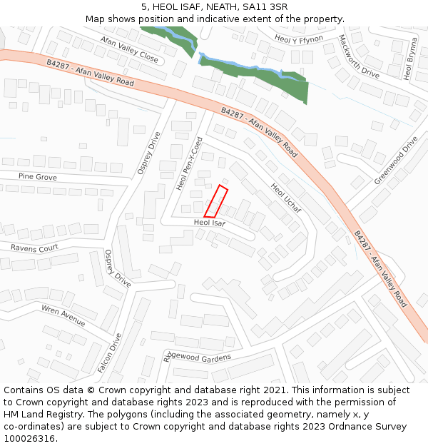 5, HEOL ISAF, NEATH, SA11 3SR: Location map and indicative extent of plot