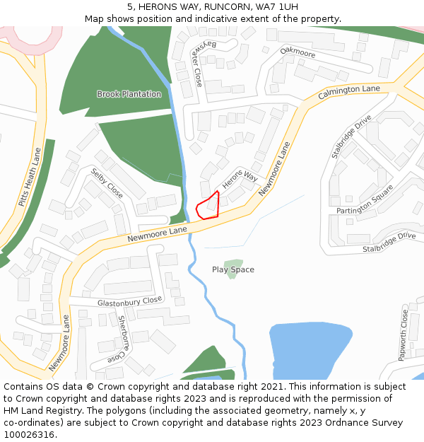 5, HERONS WAY, RUNCORN, WA7 1UH: Location map and indicative extent of plot