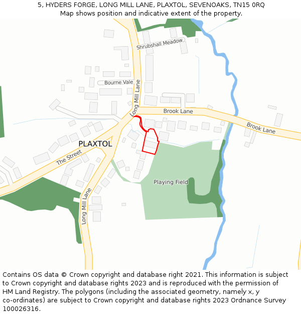 5, HYDERS FORGE, LONG MILL LANE, PLAXTOL, SEVENOAKS, TN15 0RQ: Location map and indicative extent of plot