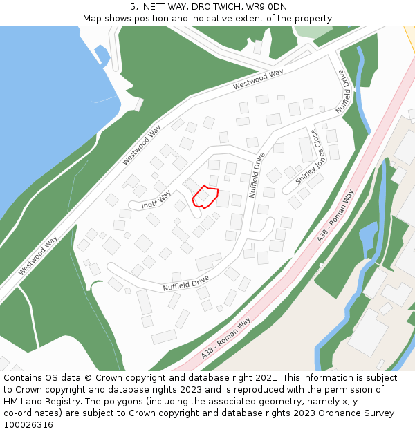 5, INETT WAY, DROITWICH, WR9 0DN: Location map and indicative extent of plot