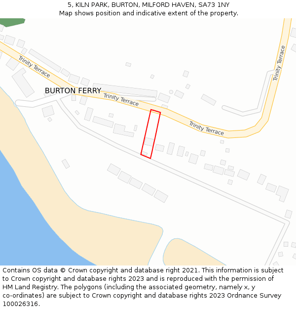 5, KILN PARK, BURTON, MILFORD HAVEN, SA73 1NY: Location map and indicative extent of plot