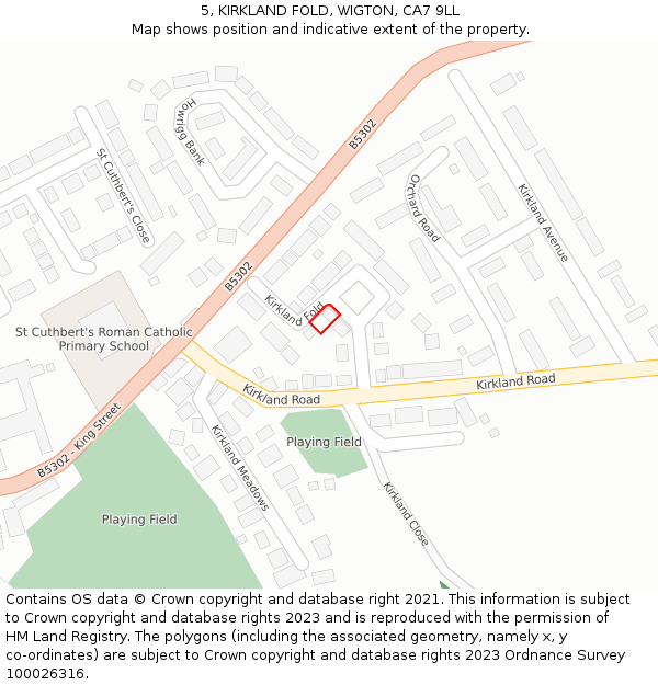 5, KIRKLAND FOLD, WIGTON, CA7 9LL: Location map and indicative extent of plot